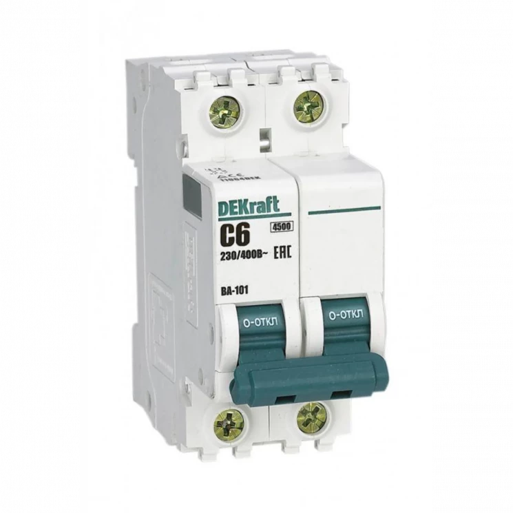 Выключатель автоматический модульный 2п C 6А 4.5кА ВА-101 DEKraft 11064DEK