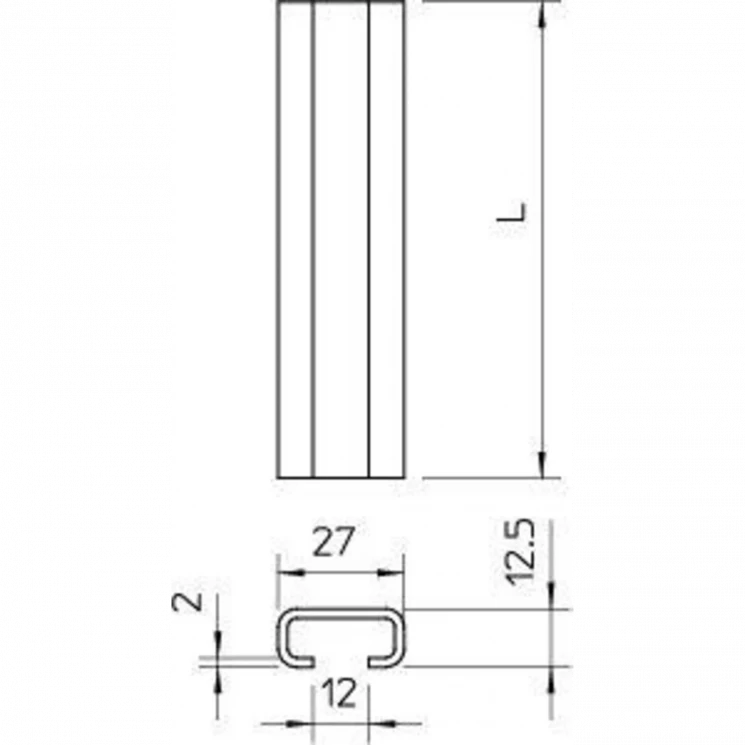 Рейка профильная 2000х27х12.5 2062 2M BK (дл.2м) OBO 1109014