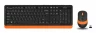 Клавиатура + мышь A4Tech Fstyler FG1010 клав:черный/оранжевый мышь:черный/оранжевый USB беспроводная Multimedia (FG1010 ORANGE)