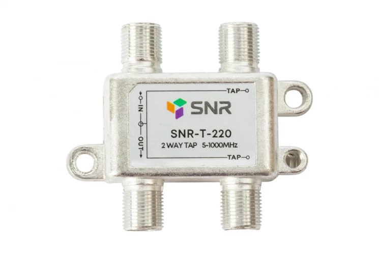 Ответвитель абонентский SNR-T-220 на 2 отвода, вносимое затухание IN-TAP 20dB.