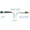 Патчкорд оптический MPO/UPC-8LC/UPC, DPX, MM (50/125 OM3), 3 метра