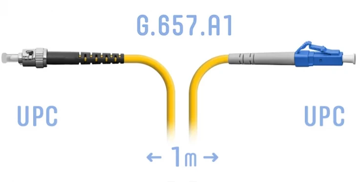 Патчкорд оптический LC/UPC-ST/UPC SM G.657.A1 1 метр