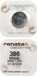 RENATA SR43W 386 (0%Hg), Элемент питания