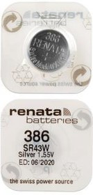 RENATA SR43W 386 (0%Hg), Элемент питания