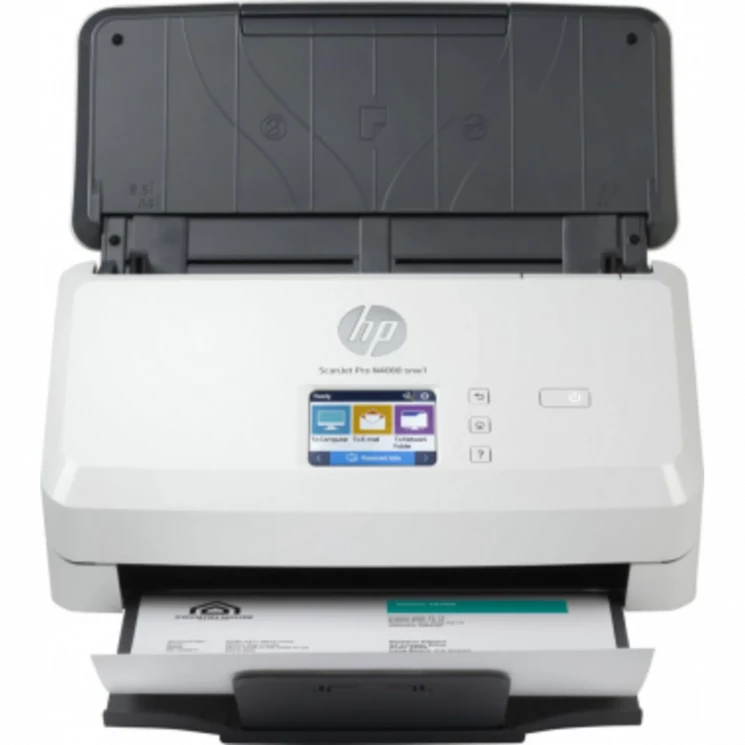 Сканер протяжный HP ScanJet Pro N4000 snw1 (6FW08A) A4 белый/черный