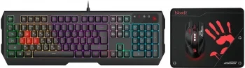 Клавиатура + мышь A4Tech Bloody B1700 клав:черный мышь:черный USB LED