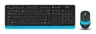 Клавиатура + мышь A4Tech Fstyler FG1010 клав:черный/синий мышь:черный/синий USB беспроводная Multimedia (FG1010 BLUE)
