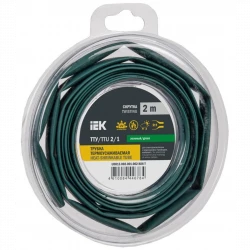 Трубка термоусадочная ТТУ нг-LS 2/1 зел. (уп.2м) IEK UDR12-002-001-002-K06-T