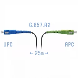 Патчкорд оптический FTTH SC/APC-SC/UPC, кабель 604-02-01, 25 метров