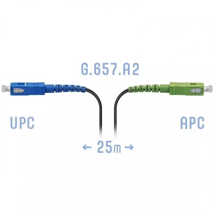 Патчкорд оптический FTTH SC/APC-SC/UPC, кабель 604-02-01, 25 метров