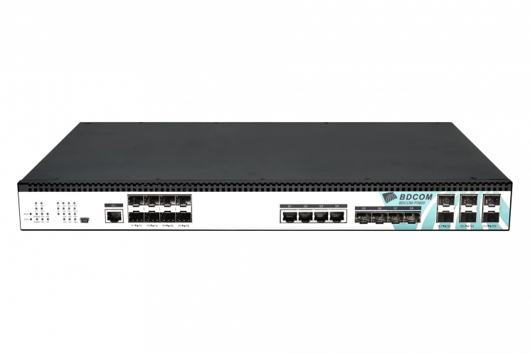 OLT BDCOM P3600-08E-2AC с 8 портами GEPON (SFP), 4GE, 4 SFP, 6 SFP+, 2*AC