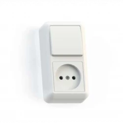 Блок комбинированный ОП БКВР-427 Оптима (1-кл. выкл. + розетка) бел. Кунцево 8060