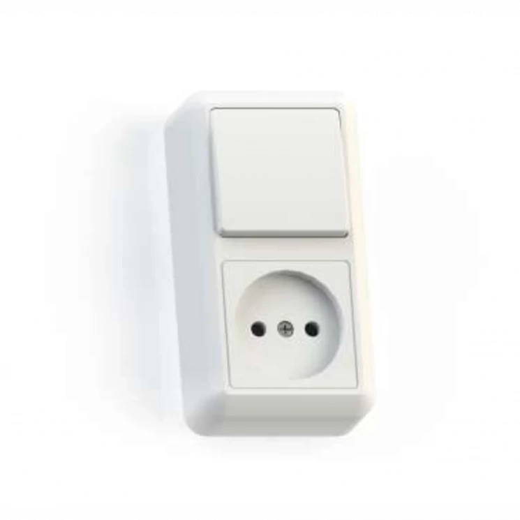 Блок комбинированный ОП БКВР-427 Оптима (1-кл. выкл. + розетка) бел. Кунцево 8060