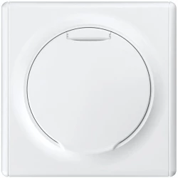 Розетка 1-м СП Florence 16А IP20 с заземл. винтов. контакты с крышкой механизм бел. (1E10501300) One