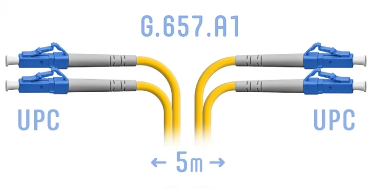 Патчкорд оптический LC/UPC SM G.657.A1 Duplex 5 метров