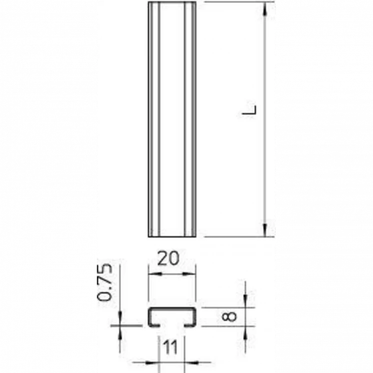 Рейка профильная 2000х20х8 2060 2M FS (дл.2м) OBO 1105124