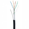 Кабель NETLAN F/UTP 4 пары, Кат.5e (Класс D), 100МГц, одножильный, BC (чистая медь), внешний, PE до -40C, с одножильным тросом, черный, 305м