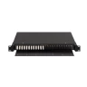 Оптический кросс NIKOMAX 19" Premium Line, 1U, укомплектованный на 24 порта LC/UPC (12 двойных LC/UPC адаптеров), MM 50/125 OM2, выдвижной, с полкой