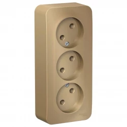 Розетка 3-м ОП Blanca 16А IP20 250В без заземл. без защ. шторок с изолир. пластиной титан SE BLNRA00