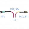 Патчкорд оптический MPO/UPC-8LC/UPC, DPX, MM (50/125 OM4), 1 метр
