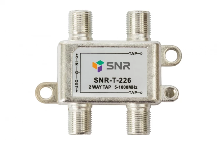 Ответвитель абонентский SNR-T-226 на 2 отвода, вносимое затухание IN-TAP 26dB.