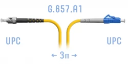 Патчкорд оптический LC/UPC-ST/UPC SM G.657.A1 3 метра