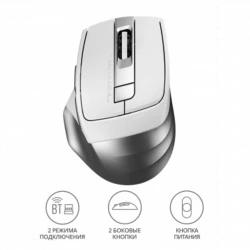 Мышь A4Tech Fstyler FB35 белый/серый оптическая (2000dpi) беспроводная BT/Radio USB для ноутбука (6but)