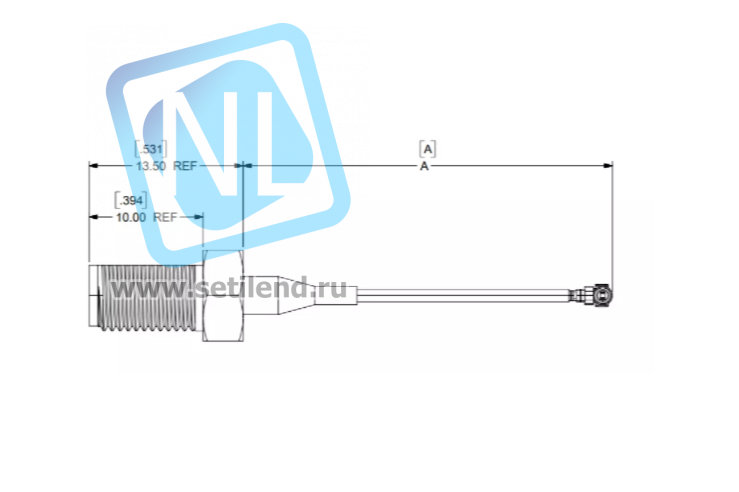 Кабельная сборка SMA Straight Bulk Head Jack-to-MCRF Plug, 1.13mm Cable, Length 150.00mm, 50 Ohms