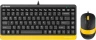 Клавиатура + мышь A4Tech Fstyler F1110 клав:чер/желтый мышь:чер/желтый USB Multimedia (F1110 BUMBLEBEE)