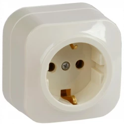 Розетка 1-м ОП GLORY РС20-3-ХК 16А с заземл. крем. IEK ERH11-K33-16