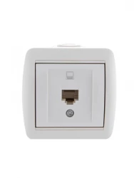 Розетка компьютерная 1-м ОП Nata RJ45 бел. LEZARD 710-0200-139