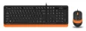 Клавиатура + мышь A4Tech Fstyler F1010 клав:чер/оранж мышь:чер/оранж USB Multimedia (F1010 ORANGE)