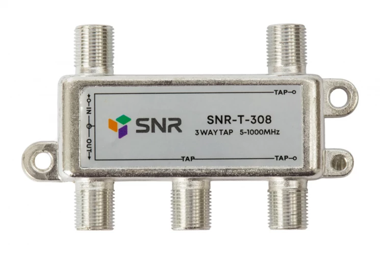 Ответвитель абонентский SNR-T-308 на 3 отвода, вносимое затухание IN-TAP 8dB.