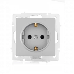Розетка 1-м СП Vesna с заземл. защ. шторки ПБТ механизм платина LEZARD 742-3588-124B