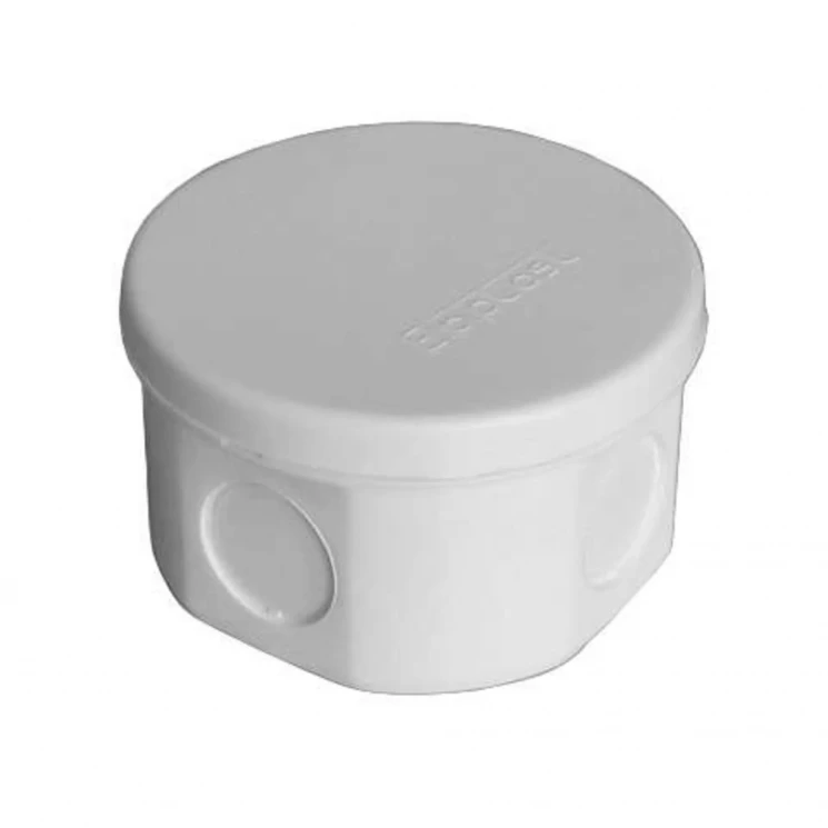 Коробка распределительная ОП 75х45мм IP54 4 выхода без гермовводов крышка защелкивающаяся сер. Eppla