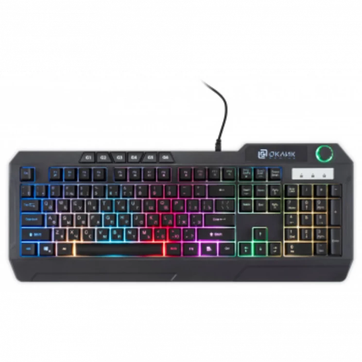 Клавиатура Оклик 715G черный USB Multimedia for gamer LED (1680657)