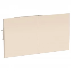 Розетка 2-м СП AtlasDesign 16А IP20 с заземл. защ. шторки со сдвижн. крышкой в сборе беж. SE ATN0002