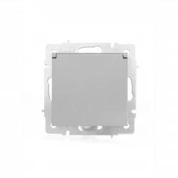 Розетка 1-м СП Vesna с заземл. с крышкой ПБТ механизм платина LEZARD 742-3588-123B