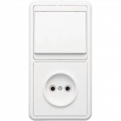 Блок БКВР-037 Бэлла (1-кл. выкл. + розетка) Кунцево 5815