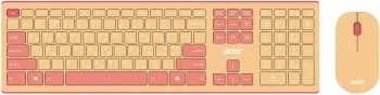 Клавиатура + мышь Acer OCC205 клав:розовый/бежевый мышь:розовый/бежевый USB беспроводная slim