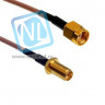 Кабельная сборка 0.15M RG-316U CRC9male(121L) SMAfemale с гайкой(S-231L GGT)