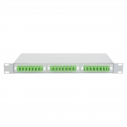 Кросс оптический 19" (ШКОС) укомплектованный на 24 SC/APC порта (комплект с розетками и пигтейлами)