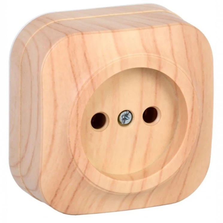 Розетка 1-м ОП GLORY РС20-2-ХС 10А без заземл. сосна IEK ERH10-K34-10