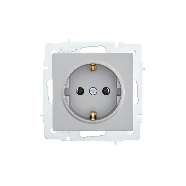 Розетка 1-м СП Vesna с заземл. ПБТ механизм платина LEZARD 742-3588-122B