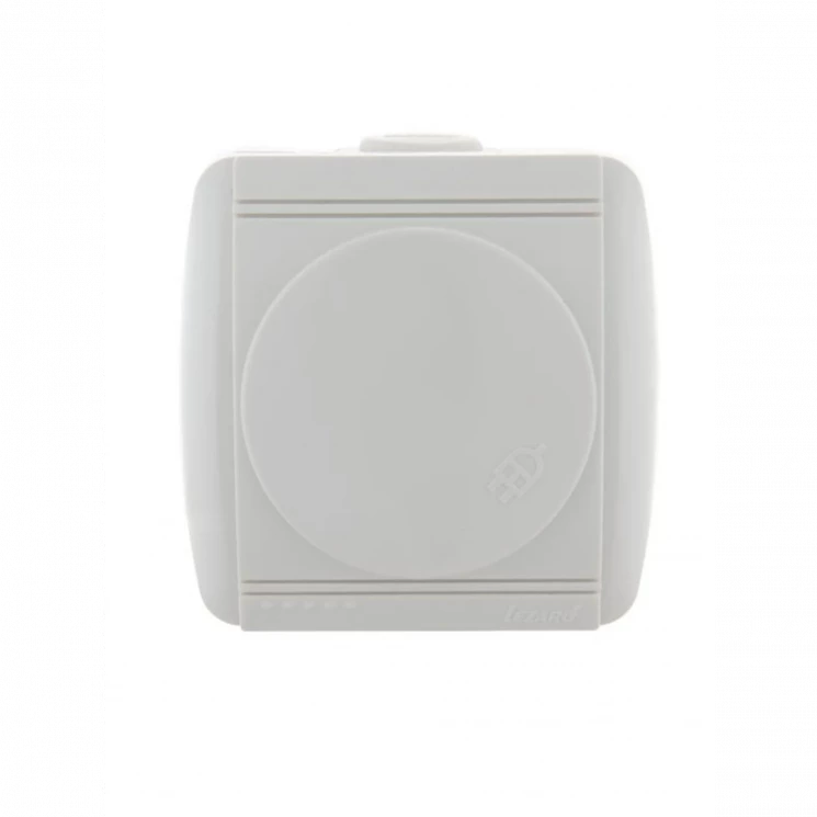 Розетка 1-м ОП Nata 16А IP20 с заземл. с защ. крышкой керамика бел. LEZARD 710-0200-123