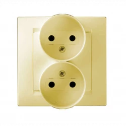 Розетка 2-м СП Simon15 16А IP20 250В без заземл. винт. клеммы сл. кость Simon 1590457-031