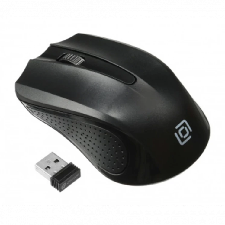 Мышь Оклик 485MW черный оптическая (1600dpi) беспроводная USB для ноутбука (3but)