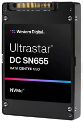 Твердотельный накопитель (SSD) Western Digital Ultrastar DC SN655, 7.68TB, PCIe 4.0 U.3, 3D TLC, 2.5", 15mm, 1 DWPD