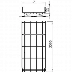 Лоток проволочный 200х55 L3000 сталь 3.9мм GRM 55 200 VA4301 OBO 6001076