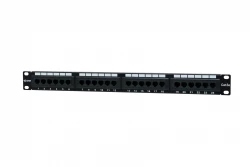 Коммутационная панель SNR, 19" неэкранированная, 1U, 24 порта, cat.5e, горизонтальная заделка